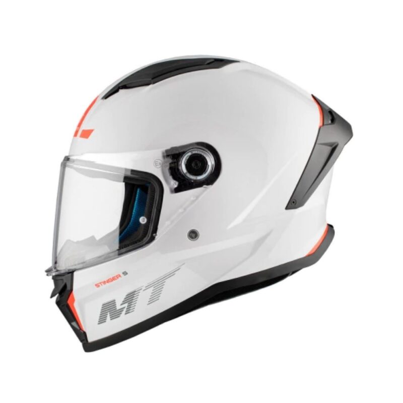 Casco Integral MT Blanco Naranja Talla XL
