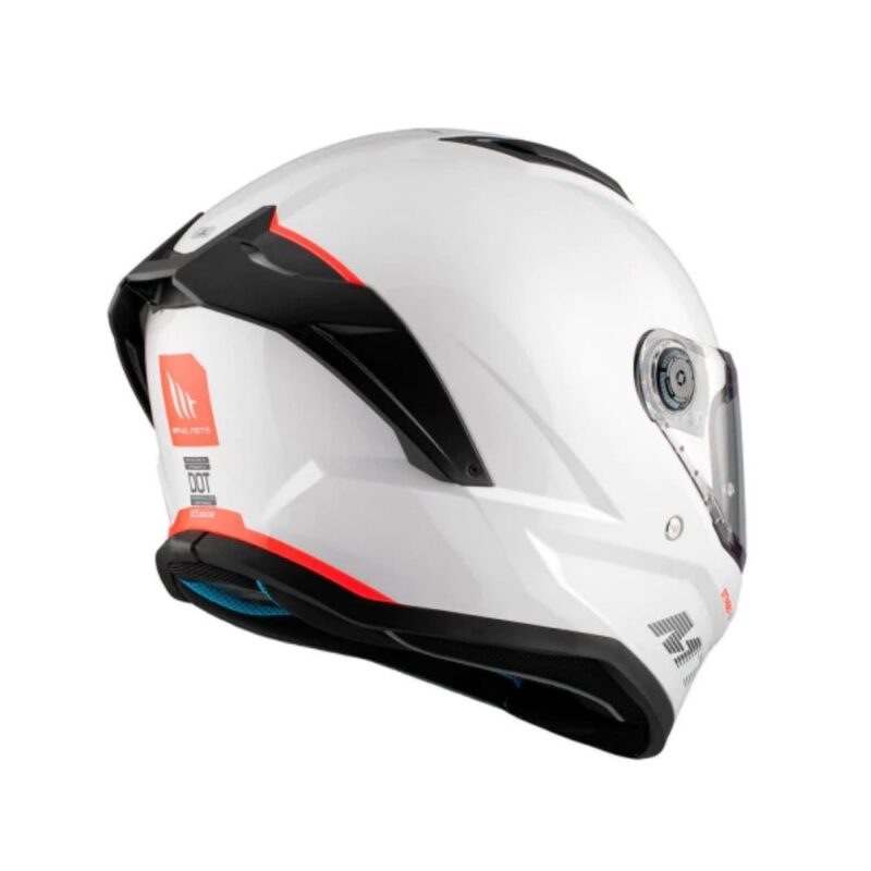 Casco Integral MT Blanco Naranja Talla XL