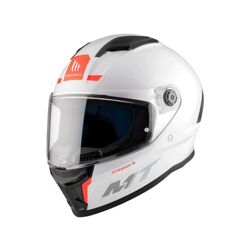 Casco Integral MT Blanco Naranja Talla XL